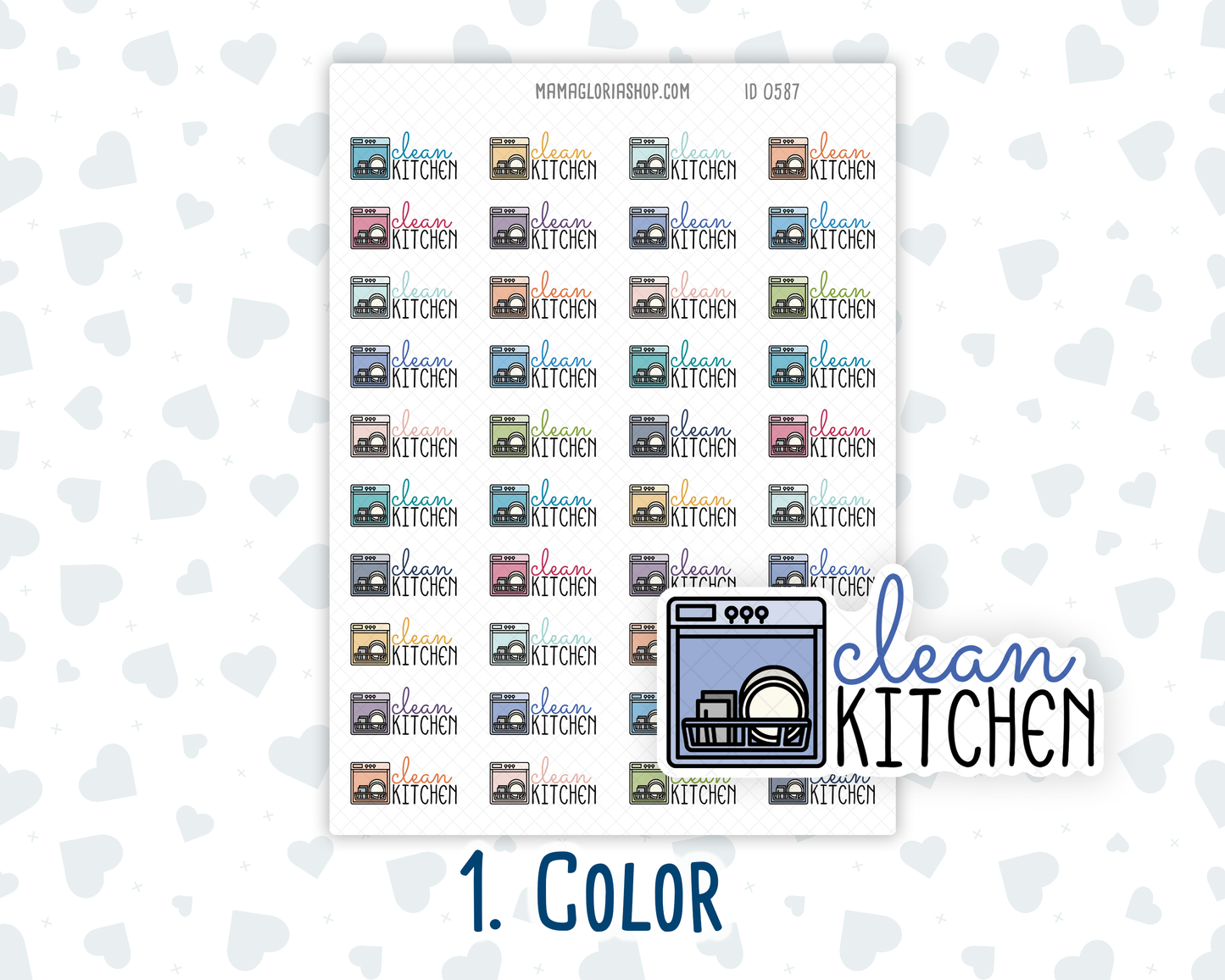 Clean Kitchen - Text Sticker With Icon