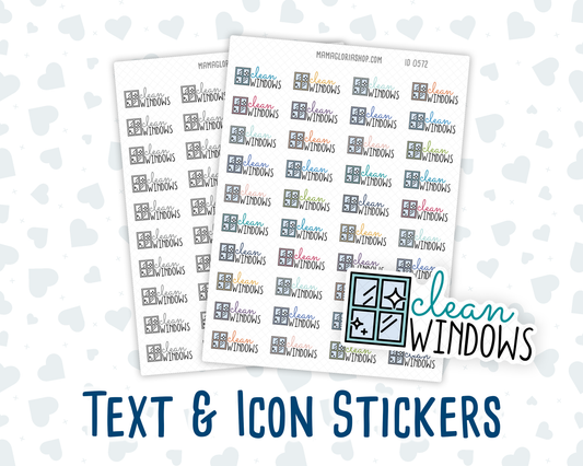 Clean Windows - Text Sticker With Icon