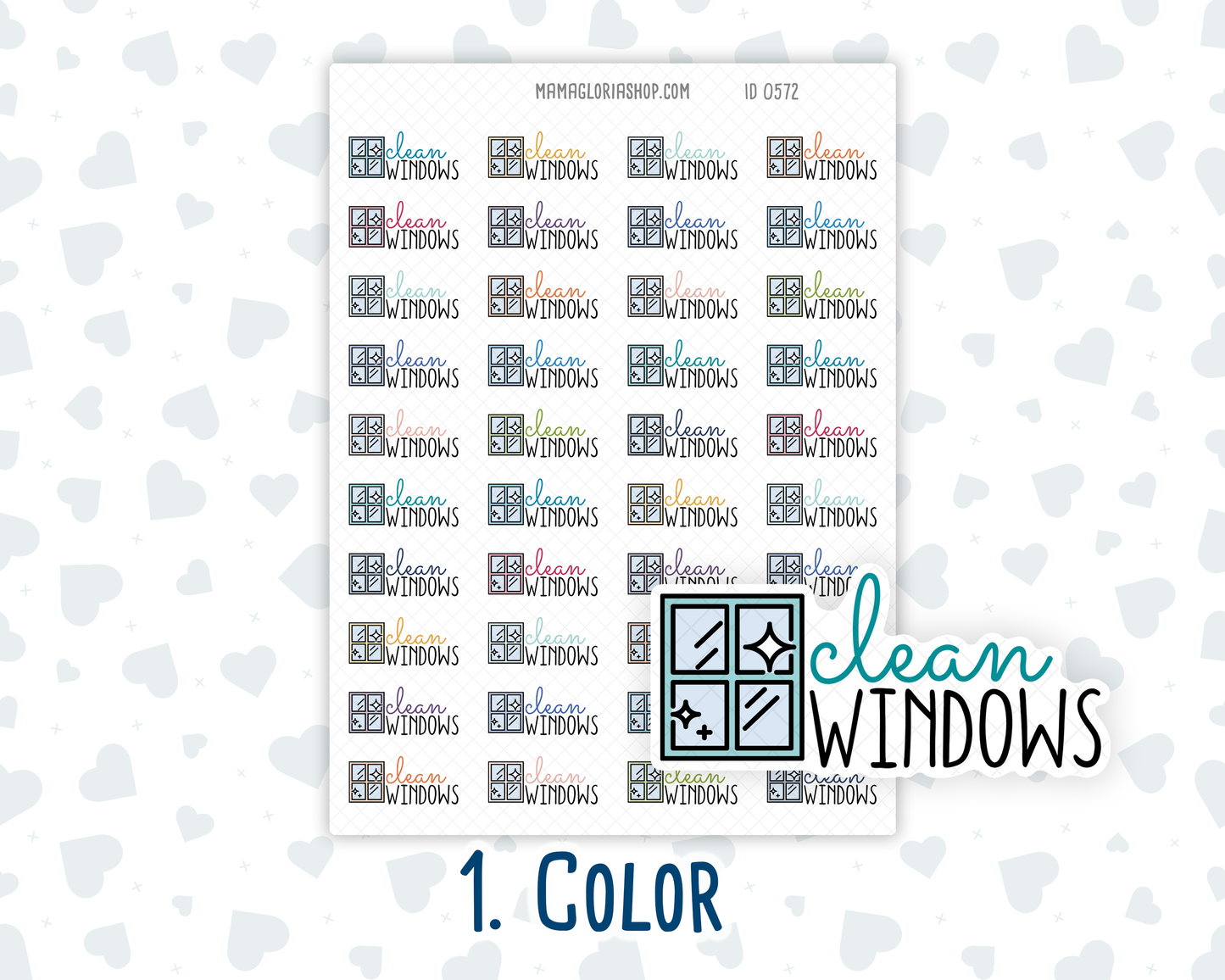 Clean Windows - Text Sticker With Icon
