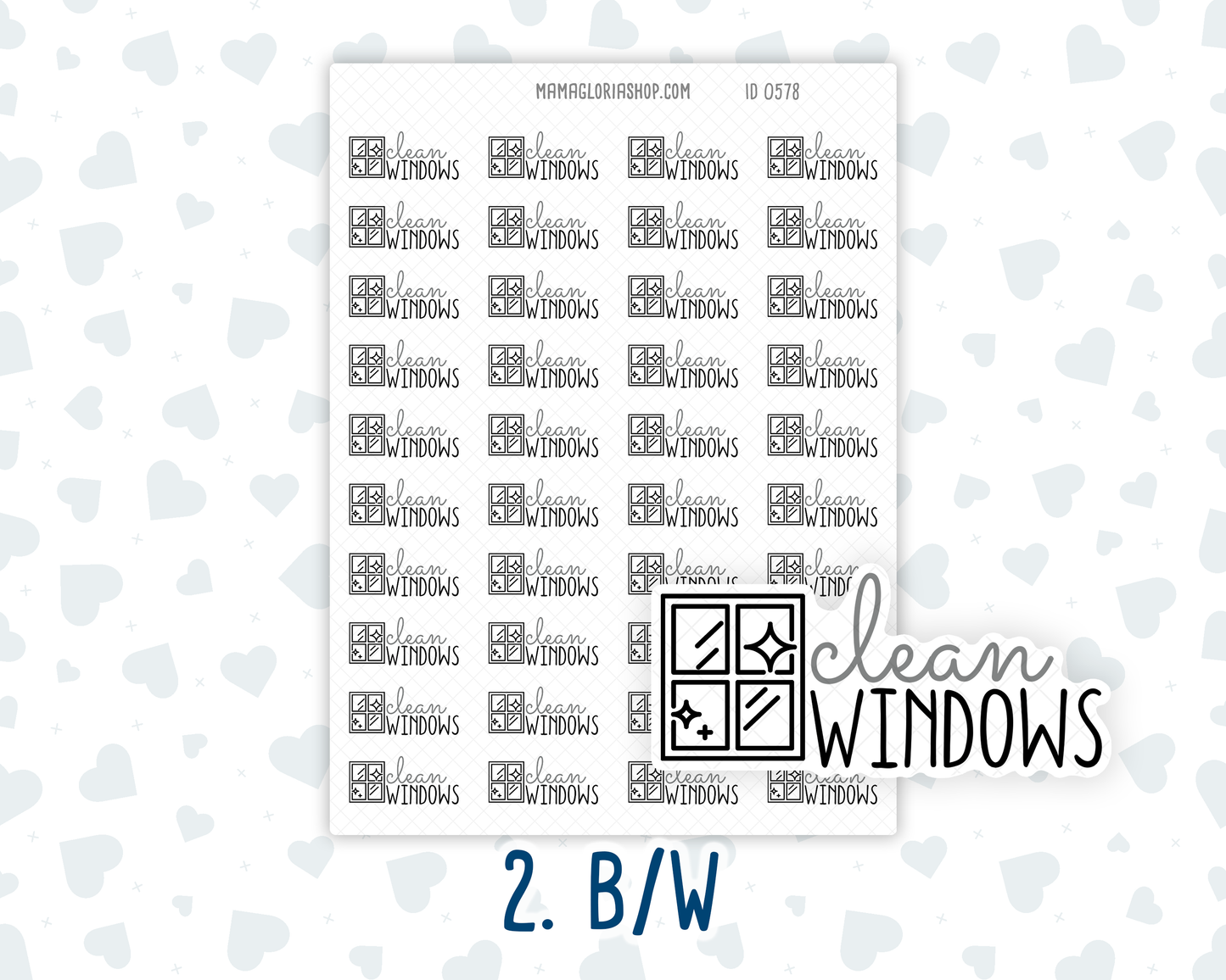 Clean Windows - Text Sticker With Icon