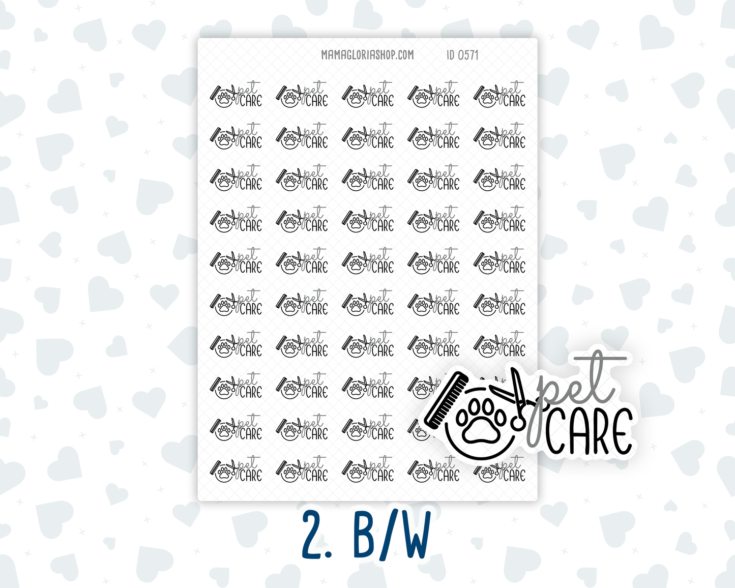 Pet Care - Text Sticker With Icon