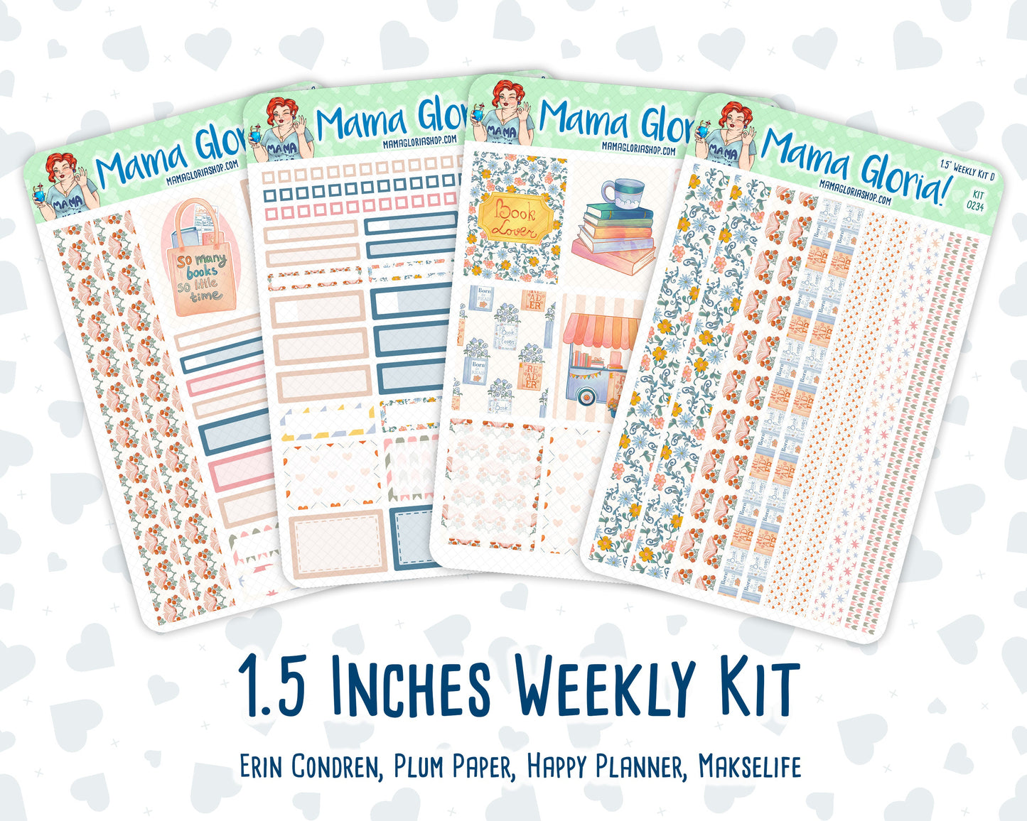 Kit 0234 - 1.5" Wide Column - Weekly Kit - September - REF - Kit 0234 – Reader’s Escape - September - For Vertical & Hourly Planners
