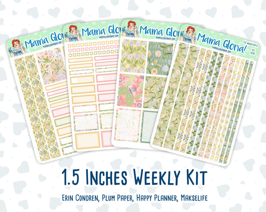 Kit 0280 - 1.5" Wide Column - Weekly Kit - Half Past Six In August - For Vertical & Hourly Planners
