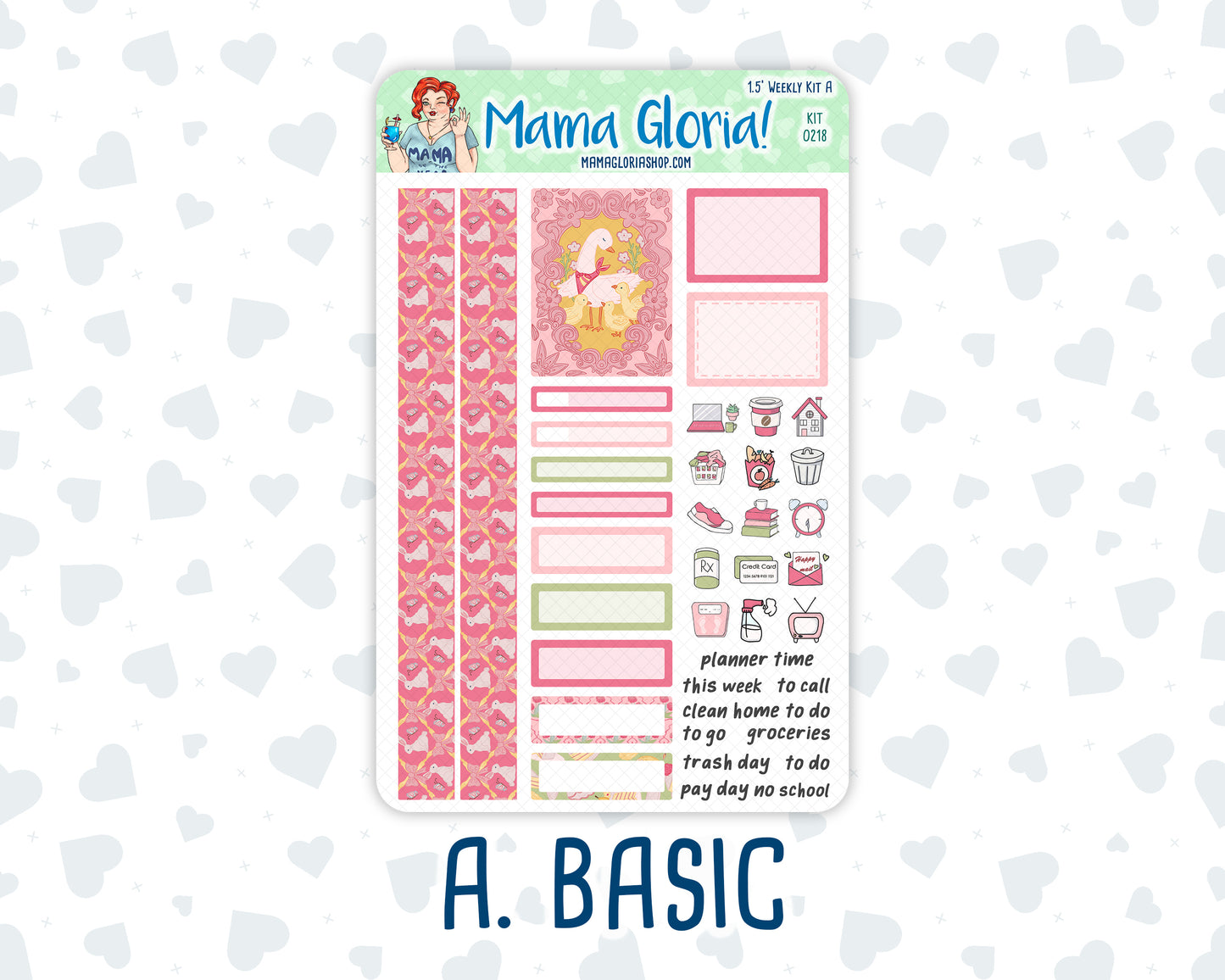 Kit 0218- 1.5" - Mother's Love - May - Weekly Kit For Vertical and Hourly Planners