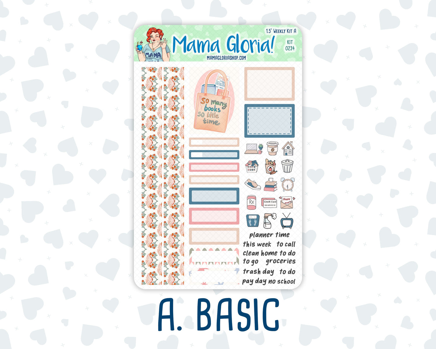 Kit 0234 - 1.5" Wide Column - Weekly Kit - September - REF - Kit 0234 – Reader’s Escape - September - For Vertical & Hourly Planners