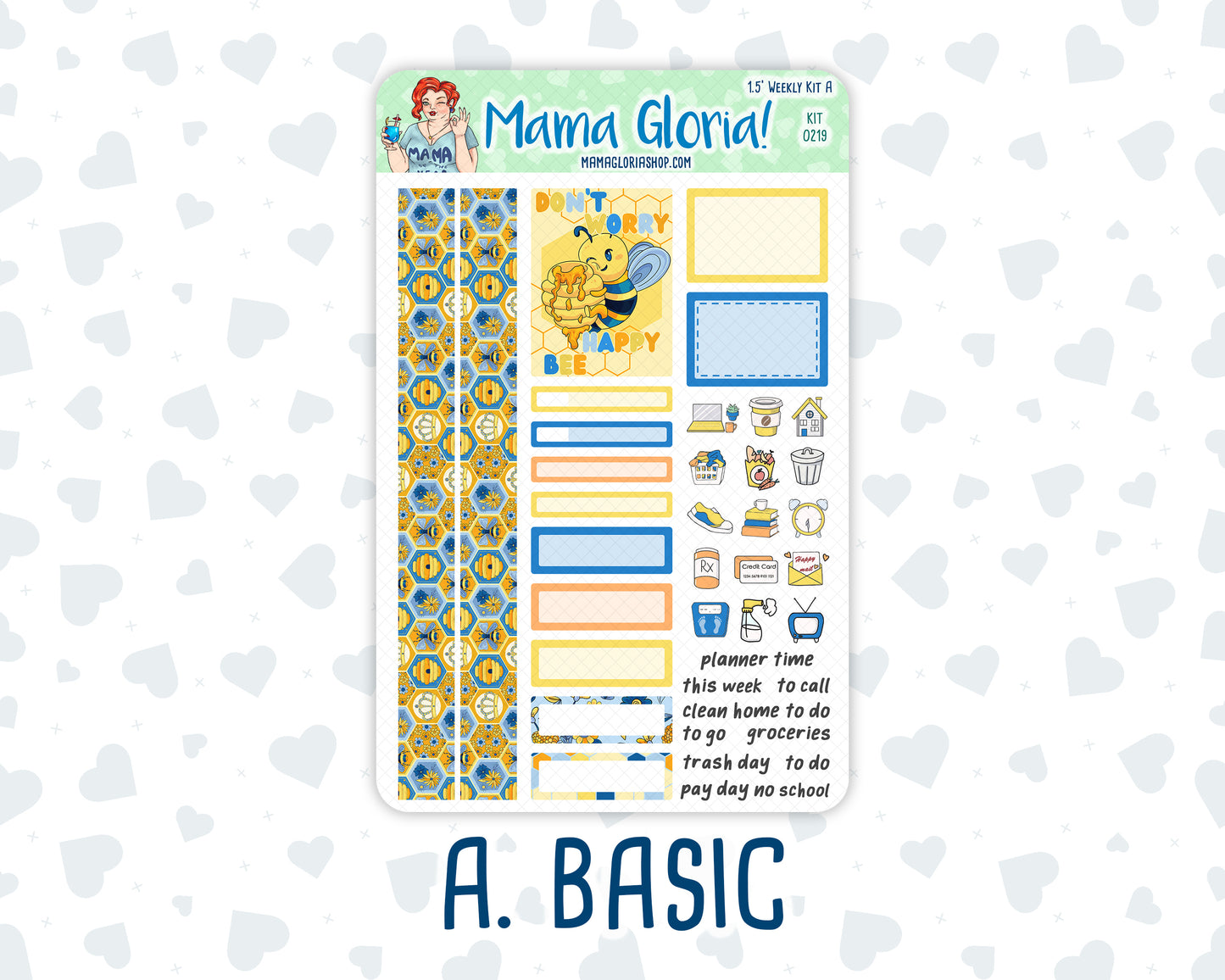 Kit 0219- 1.5" - Bee's Business - May - Weekly Kit For Vertical and Hourly Planners