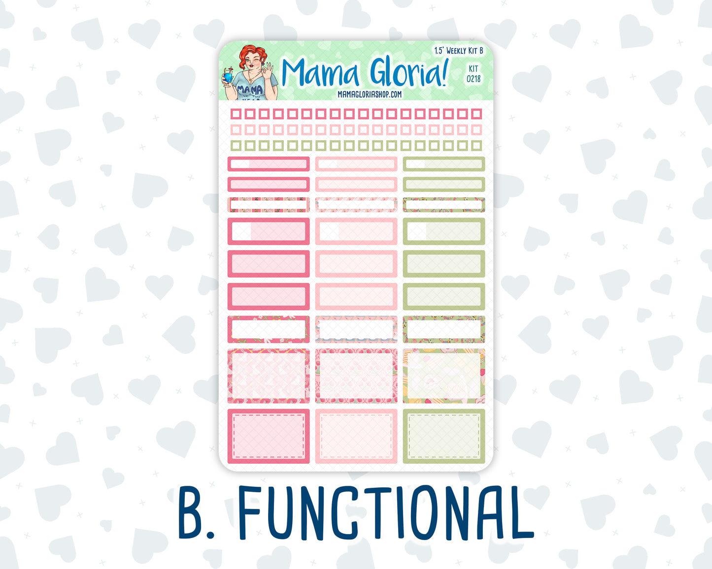 Kit 0218- 1.5" - Mother's Love - May - Weekly Kit For Vertical and Hourly Planners