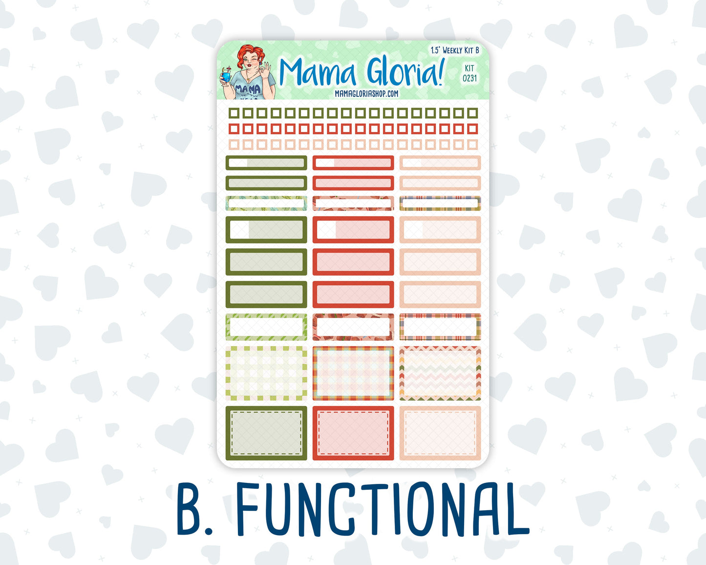 Kit 0231 - 1.5" Wide Column - Weekly Kit - August - Backyard BBQ - For Vertical & Hourly Planners