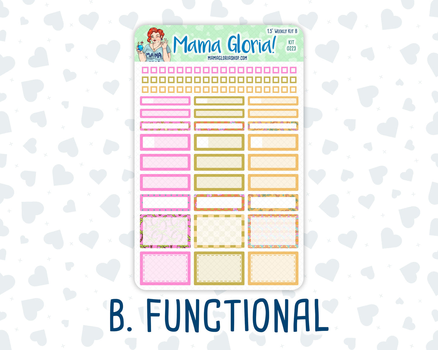 Kit 0223 - 1.5" Wide Column - Weekly Kit - June - Route 66 - For Vertical & Hourly Planners