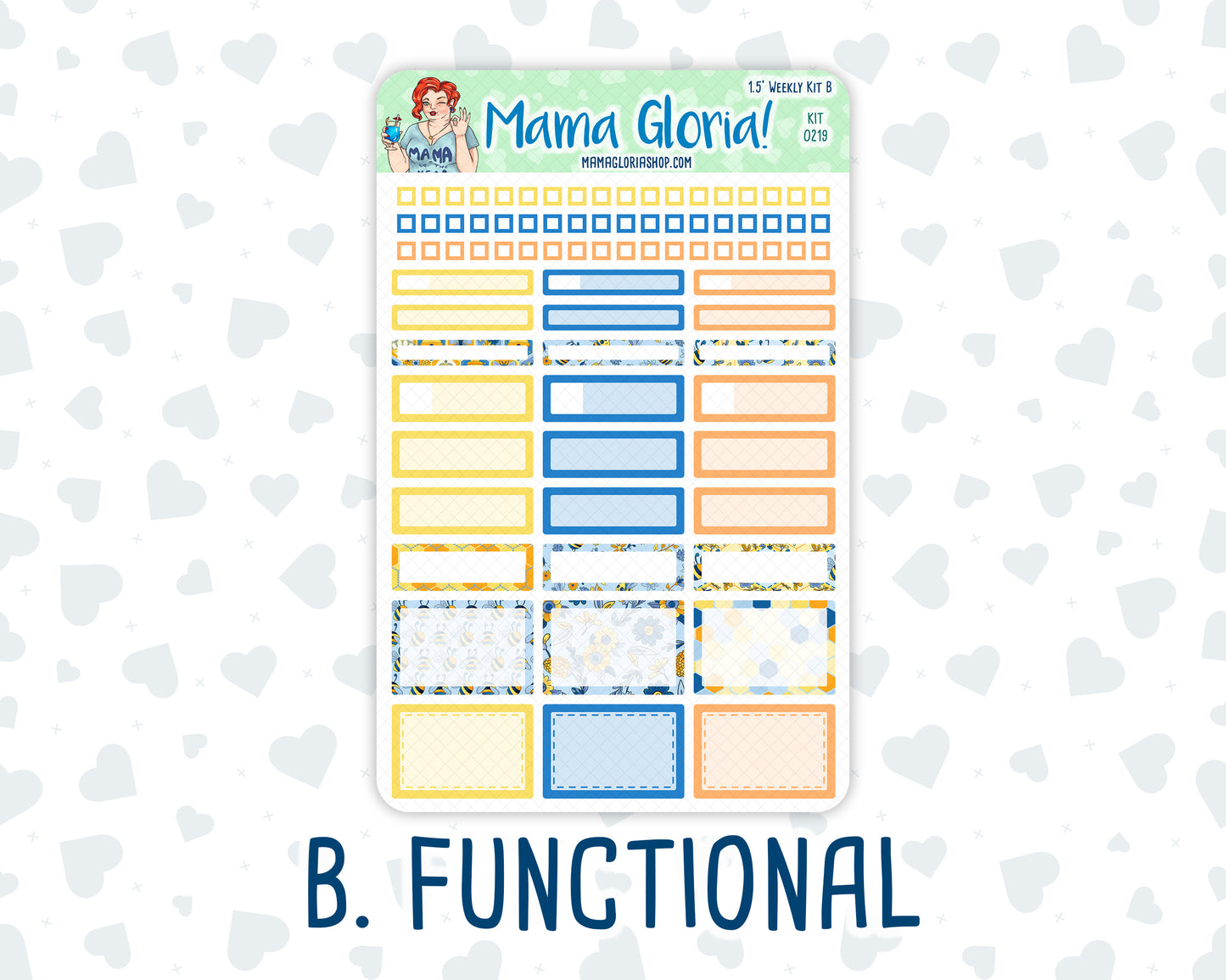 Kit 0219- 1.5" - Bee's Business - May - Weekly Kit For Vertical and Hourly Planners