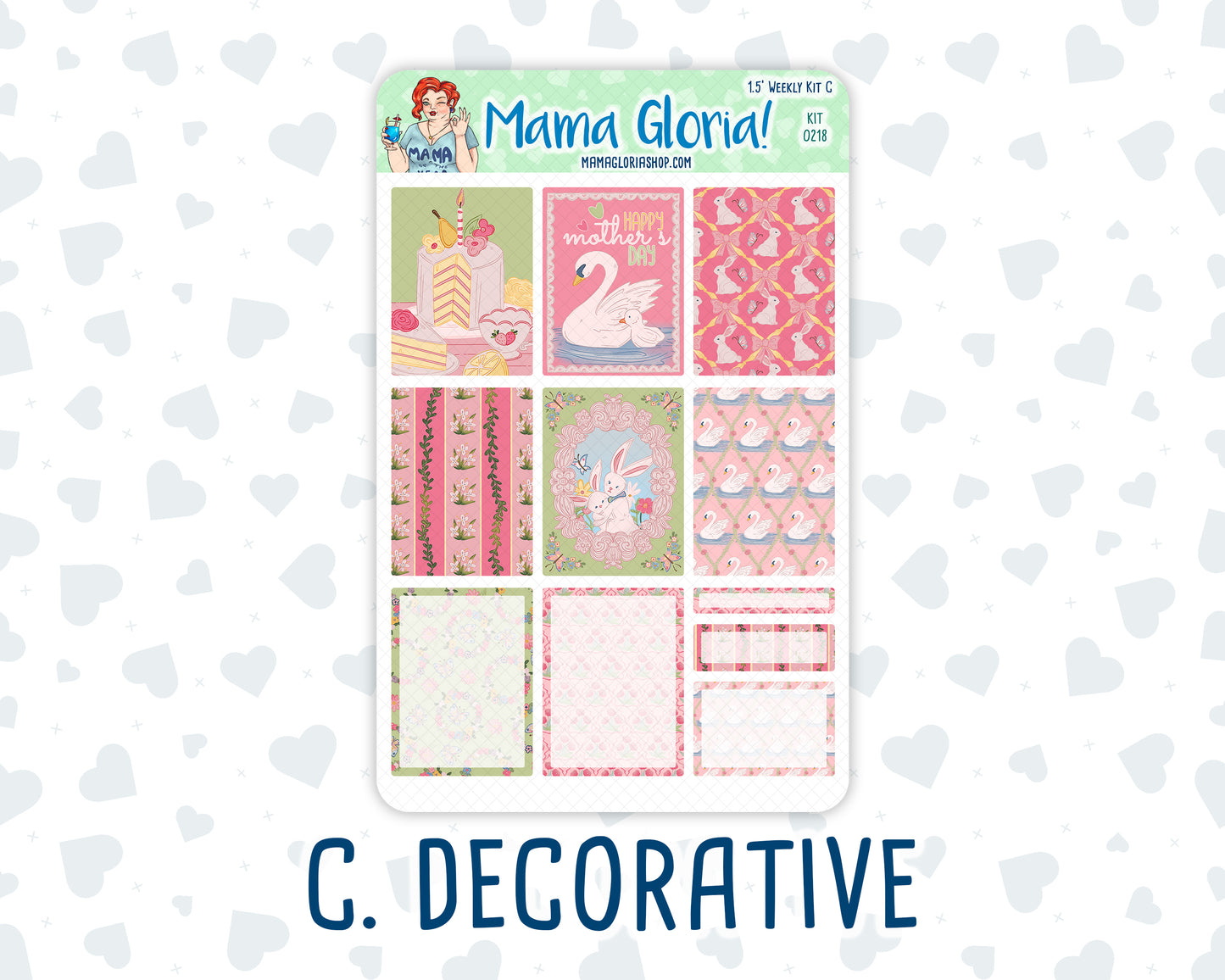 Kit 0218- 1.5" - Mother's Love - May - Weekly Kit For Vertical and Hourly Planners