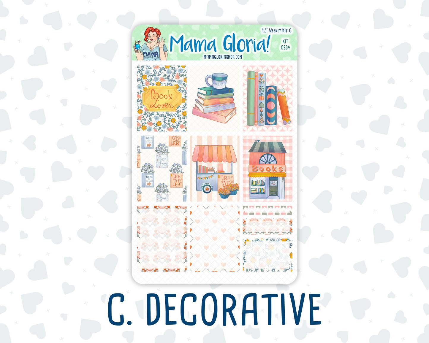 Kit 0234 - 1.5" Wide Column - Weekly Kit - September - REF - Kit 0234 – Reader’s Escape - September - For Vertical & Hourly Planners