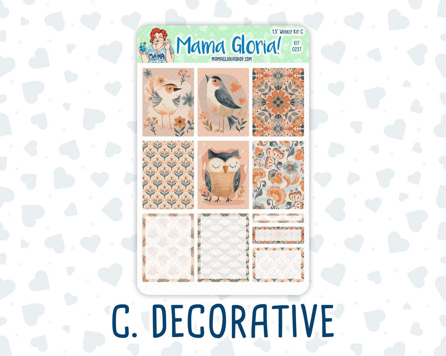 Kit 0237 - 1.5" Wide Column - Weekly Kit - October - Forest Folk - For Vertical & Hourly Planners