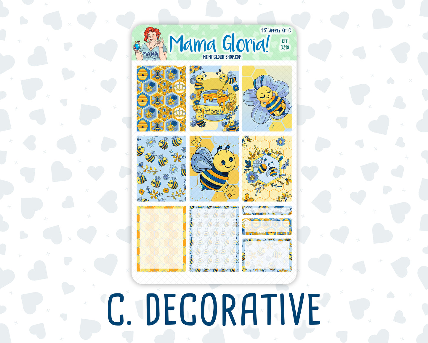 Kit 0219- 1.5" - Bee's Business - May - Weekly Kit For Vertical and Hourly Planners