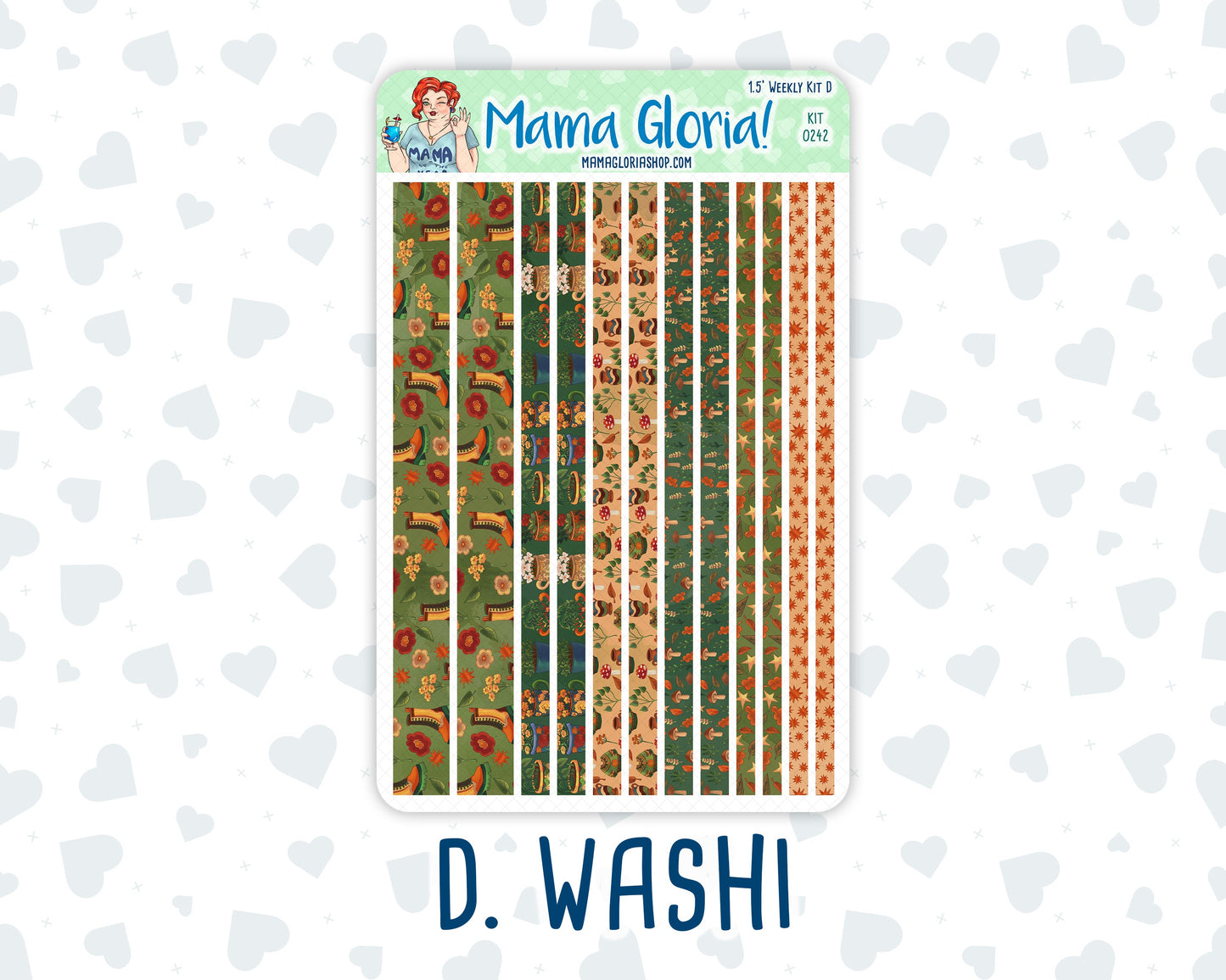 Kit 0242 - 1.5" Wide Column - Weekly Kit - November - Cottage Autumn - For Vertical & Hourly Planners