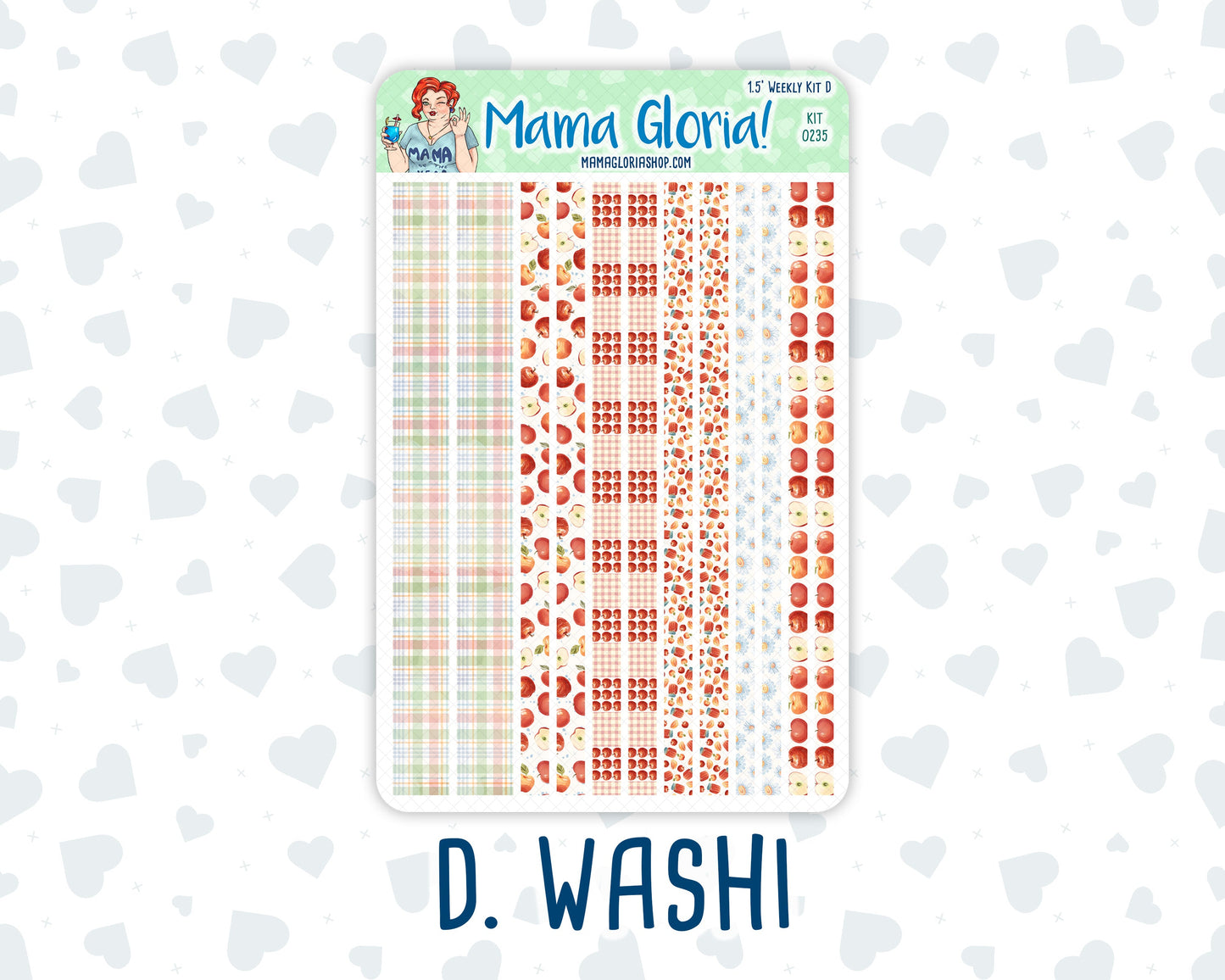 Kit 0235 - 1.5" Wide Column - Weekly Kit - September - Apple Orchard - For Vertical & Hourly Planners
