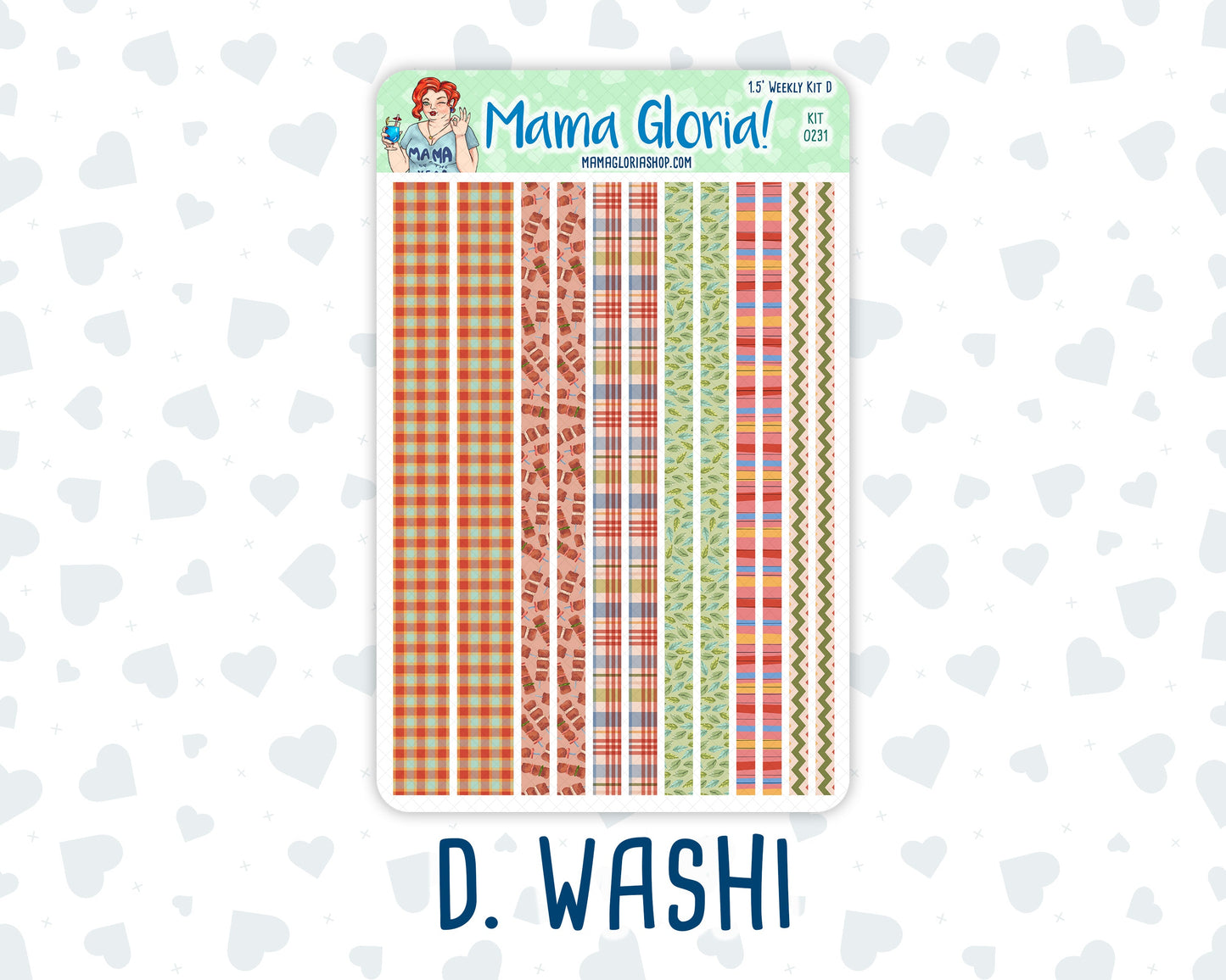 Kit 0231 - 1.5" Wide Column - Weekly Kit - August - Backyard BBQ - For Vertical & Hourly Planners