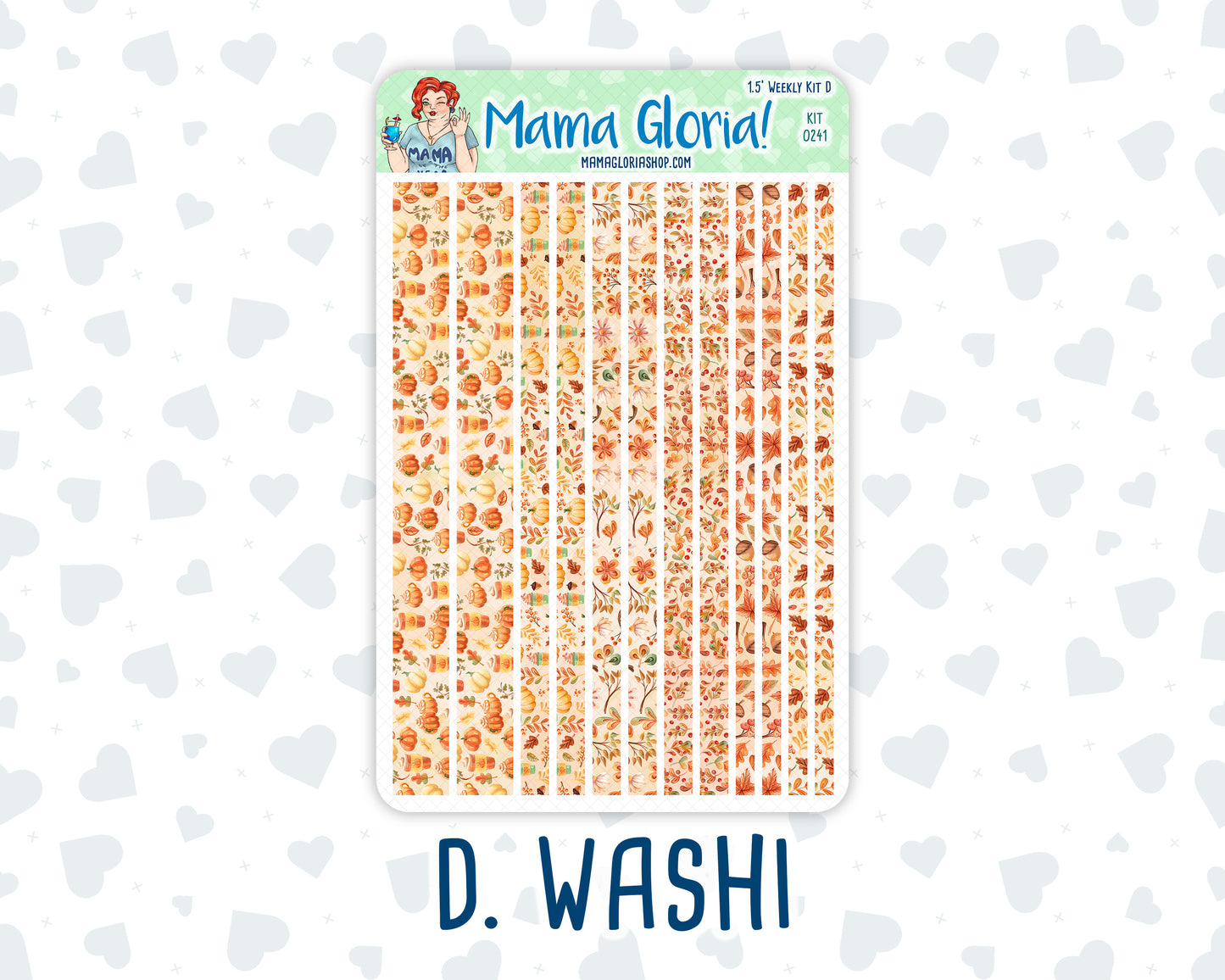 Kit 0241 - 1.5" Wide Column - Weekly Kit - November - Pumpkin Latte - For Vertical & Hourly Planners