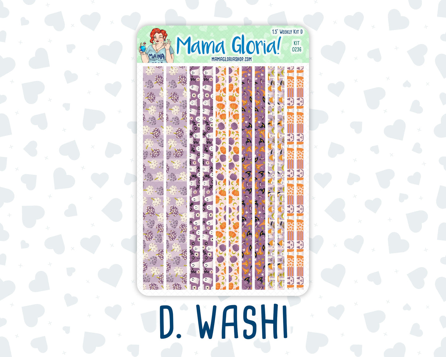 Kit 0236 - 1.5" Wide Column - Weekly Kit - October - Sweet & Spooky - For Vertical & Hourly Planners