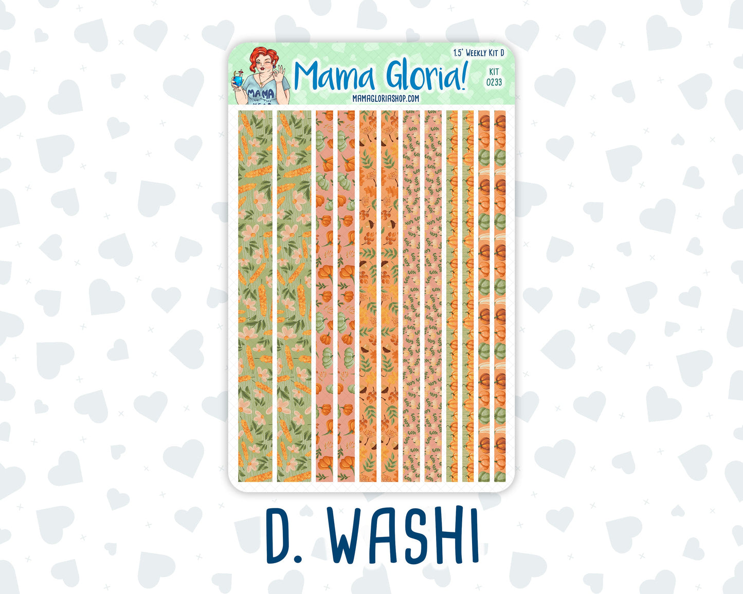 Kit 0233 - 1.5" Wide Column - Weekly Kit - September - Cinnamon Days - For Vertical & Hourly Planners