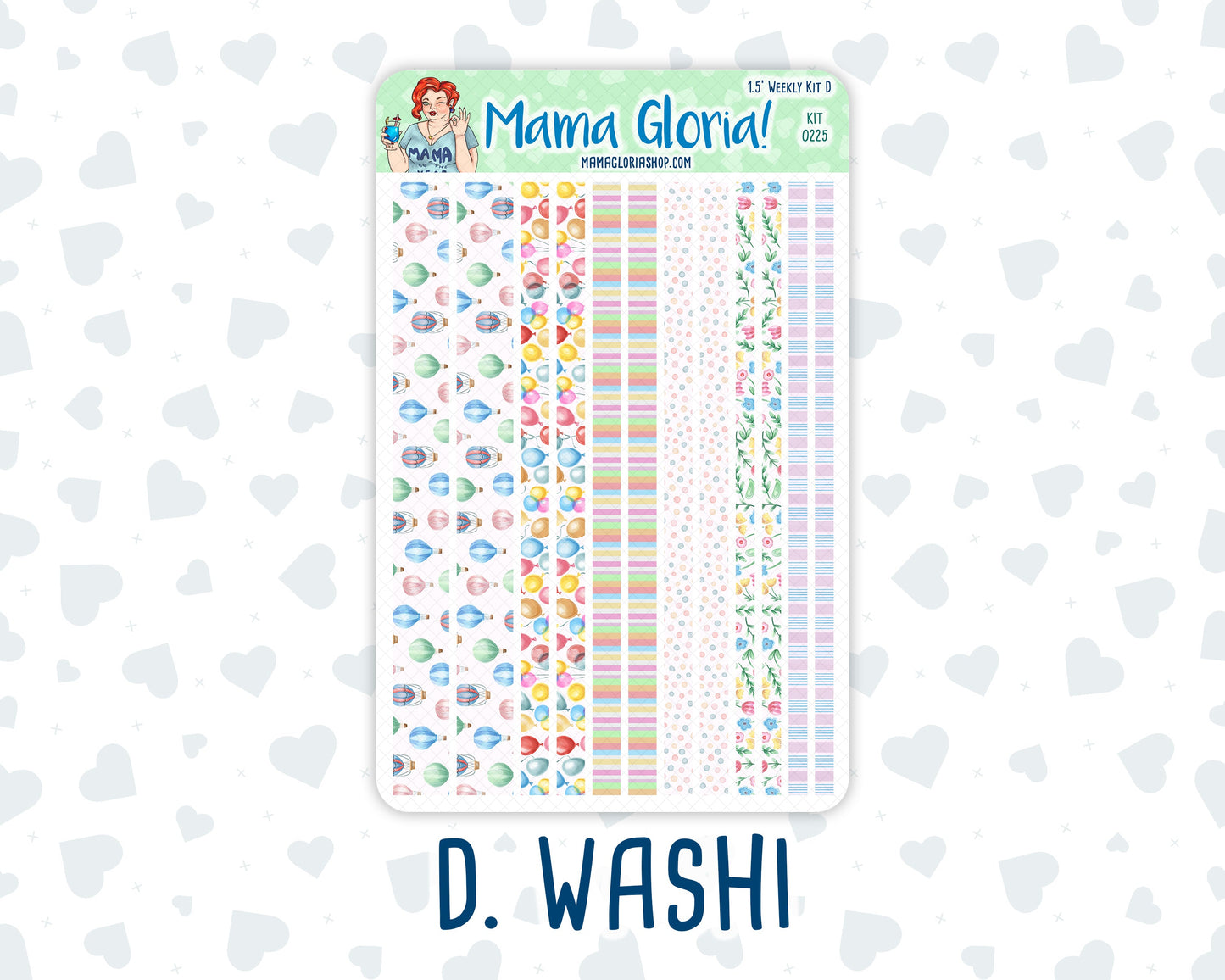 Kit 0225 - 1.5" Wide Column - Weekly Kit - July - Carnival Joy - For Vertical & Hourly Planners