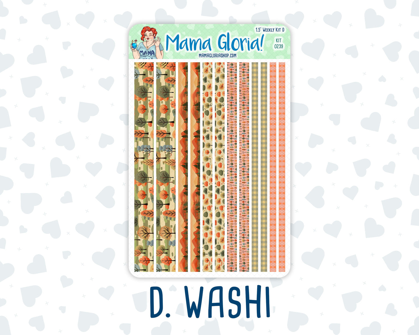 Kit 0239 - 1.5" Wide Column - Weekly Kit - October - October Stroll - For Vertical & Hourly Planners