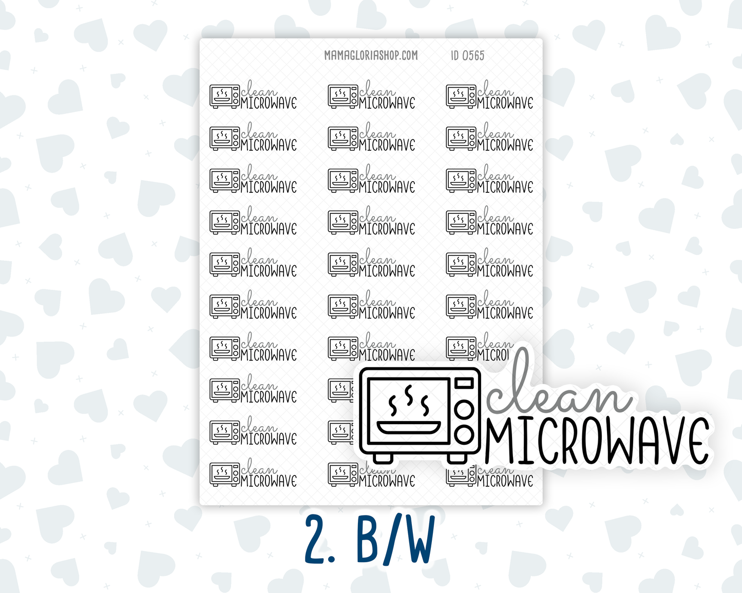 Clean Microwave - Text Sticker With Icon