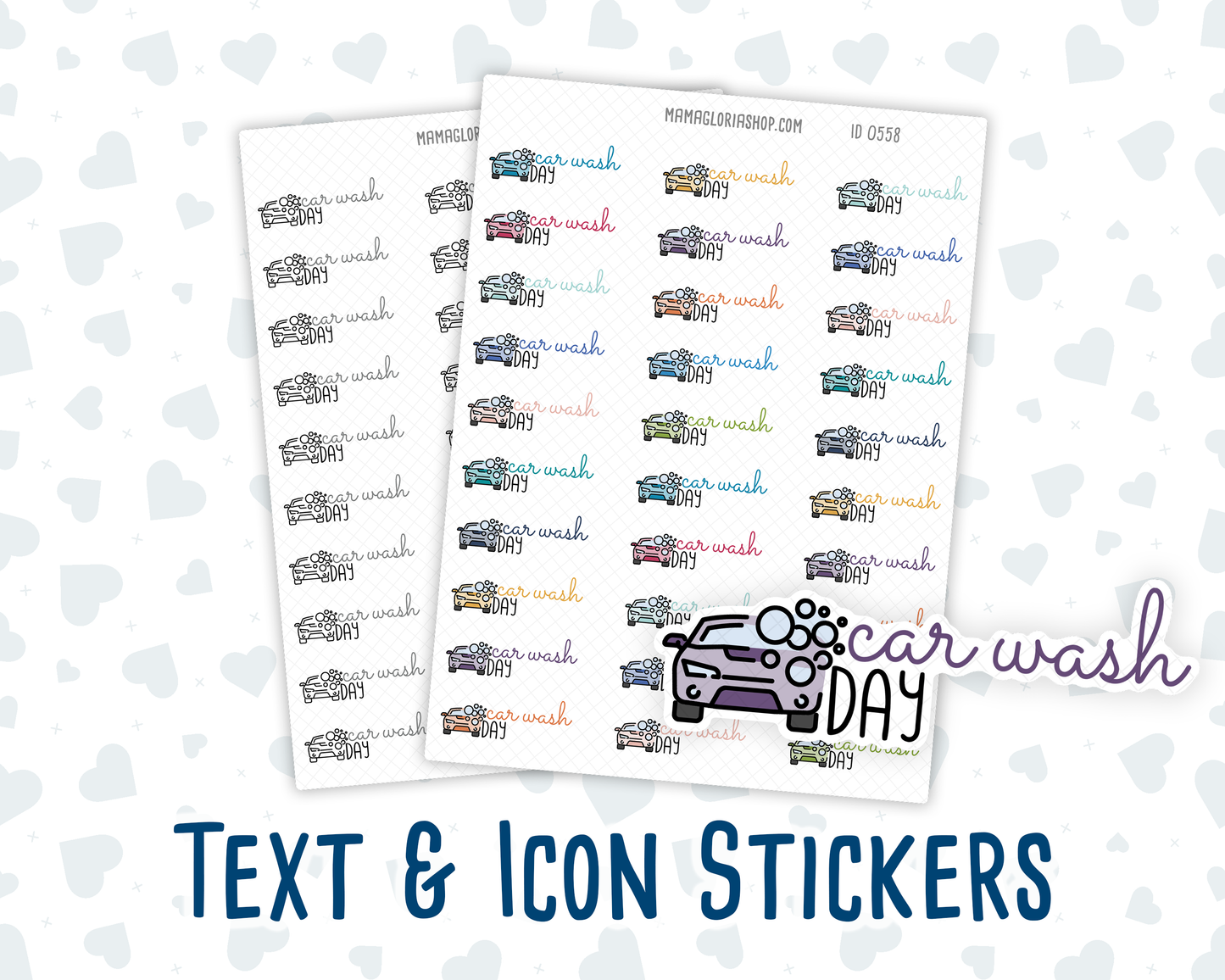 Car Wash Day - Text Sticker With Icon