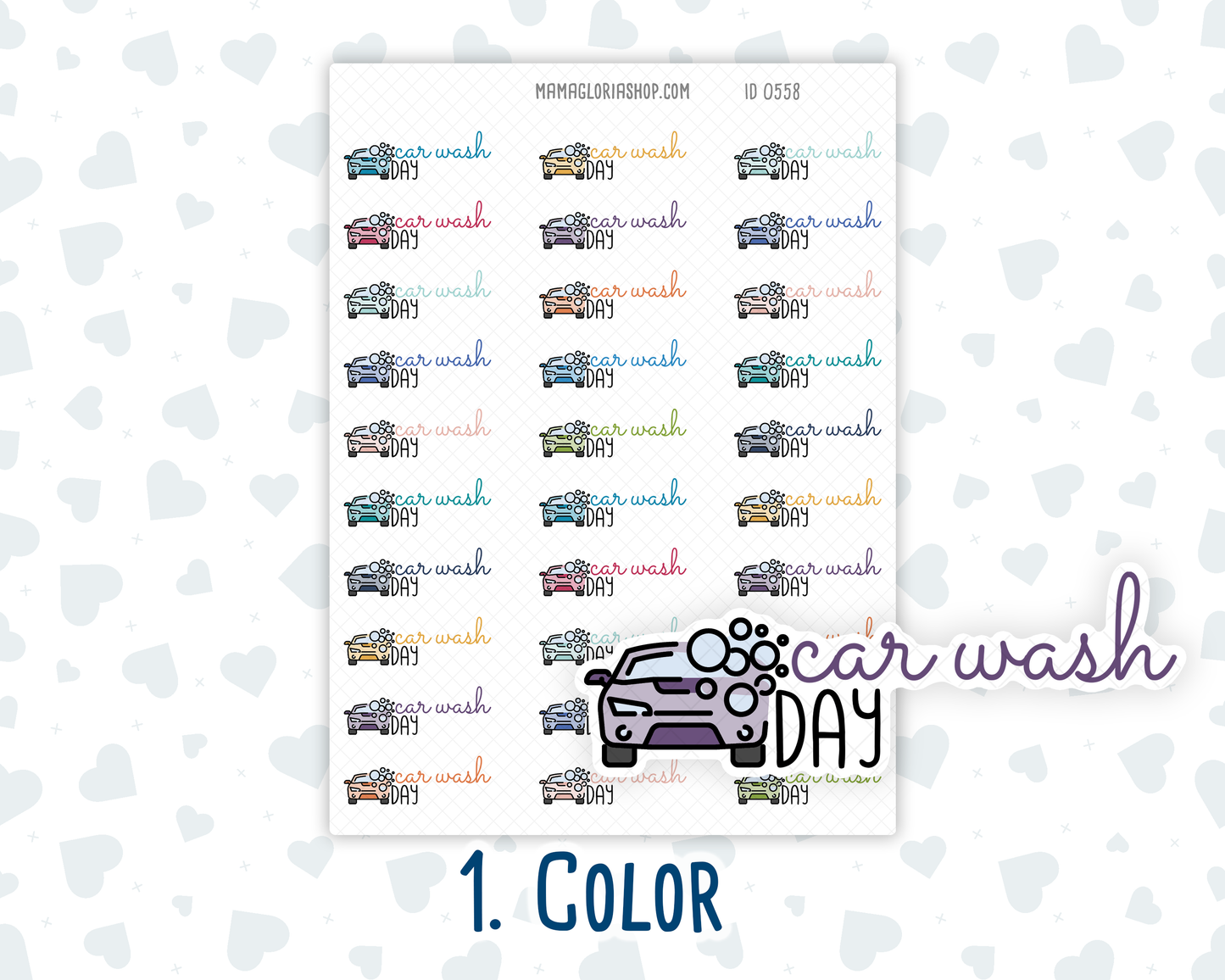 Car Wash Day - Text Sticker With Icon