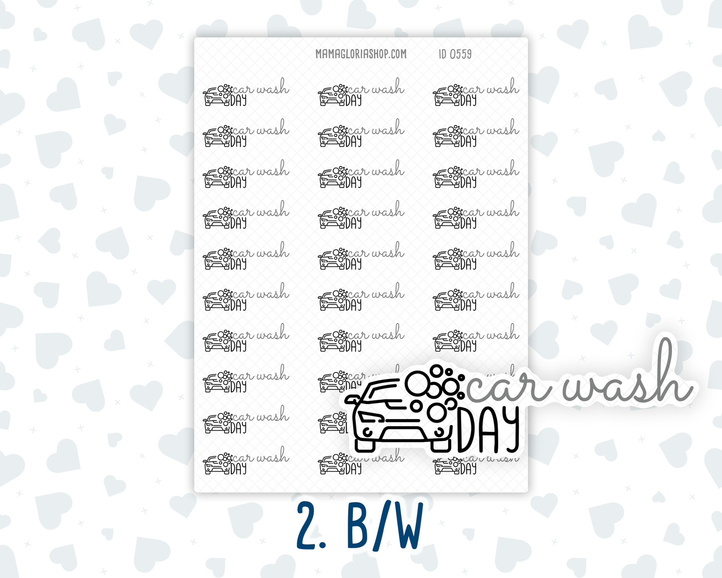 Car Wash Day - Text Sticker With Icon