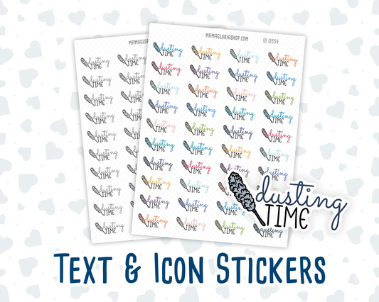 Dusting Time - Text Sticker With Icon