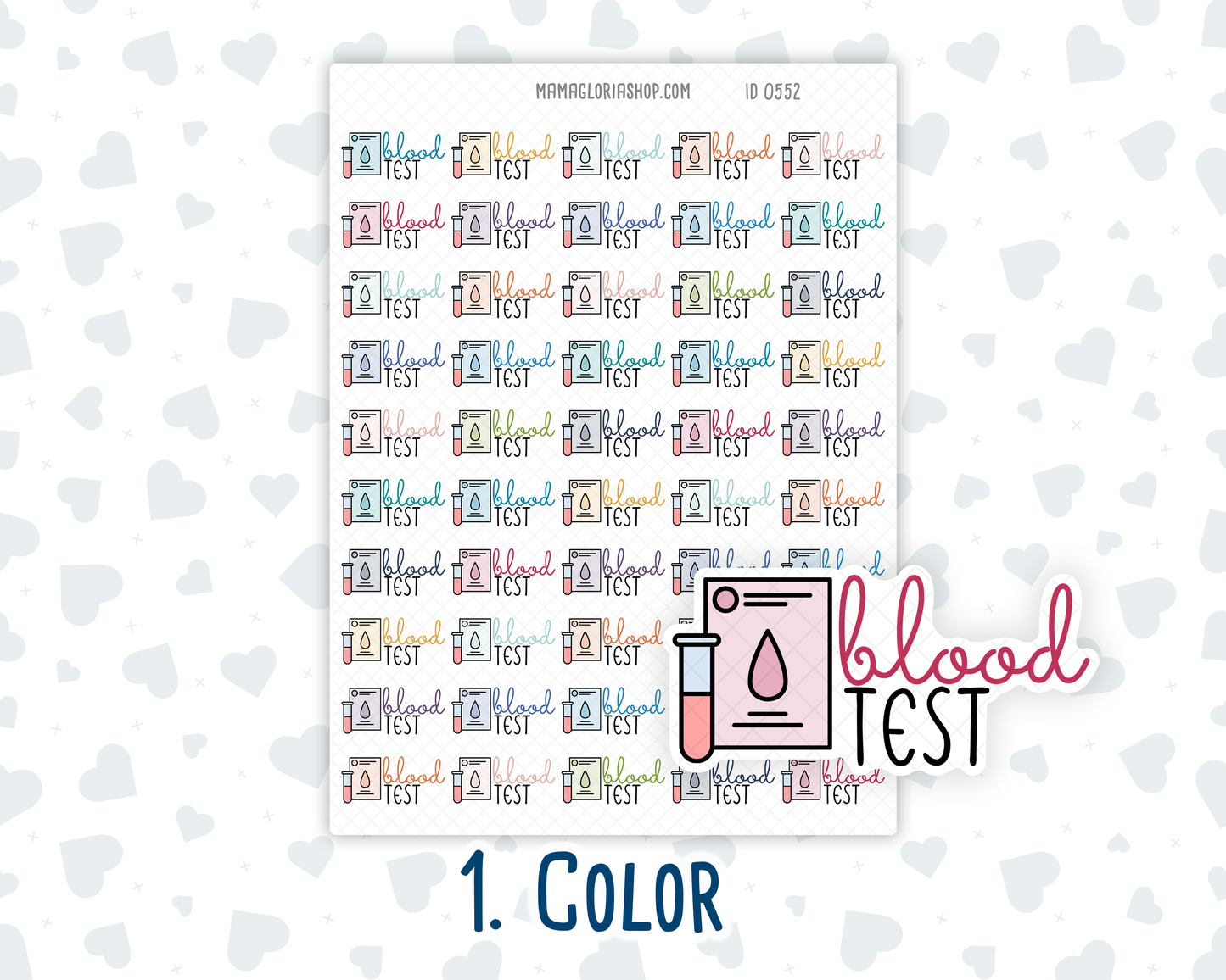 Blood Test - Text Sticker With Icon