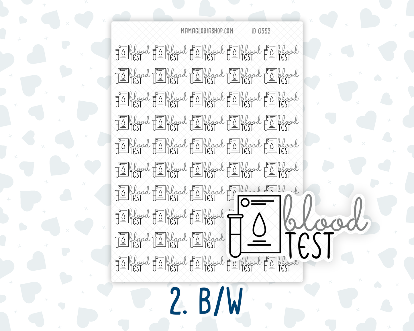 Blood Test - Text Sticker With Icon
