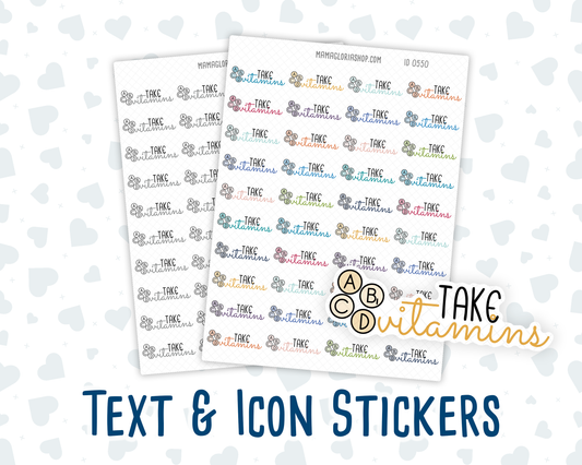 Take Vitamins - Text Sticker With Icon