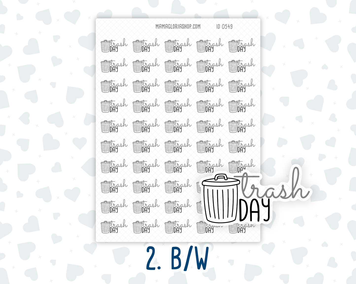 Trash Day - Text Sticker With Icon
