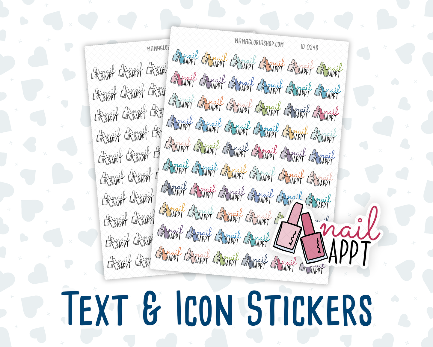 Nail Appt - Text Sticker With Icon