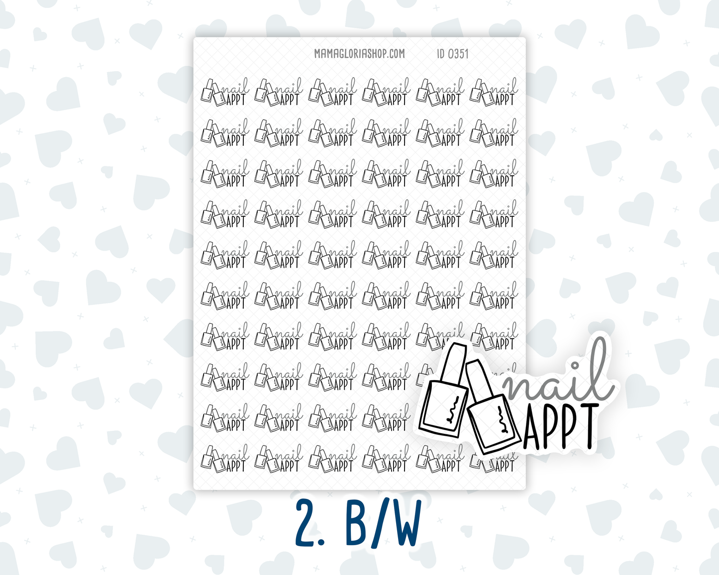 Nail Appt - Text Sticker With Icon