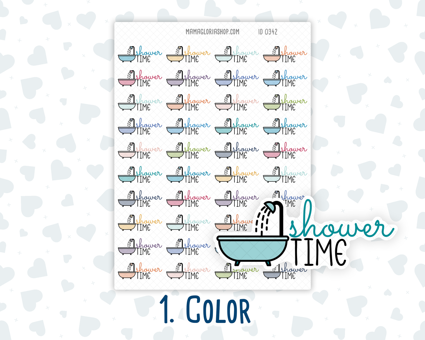 Shower Time - Text Sticker With Icon
