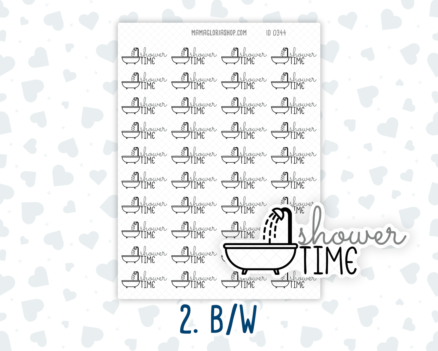 Shower Time - Text Sticker With Icon