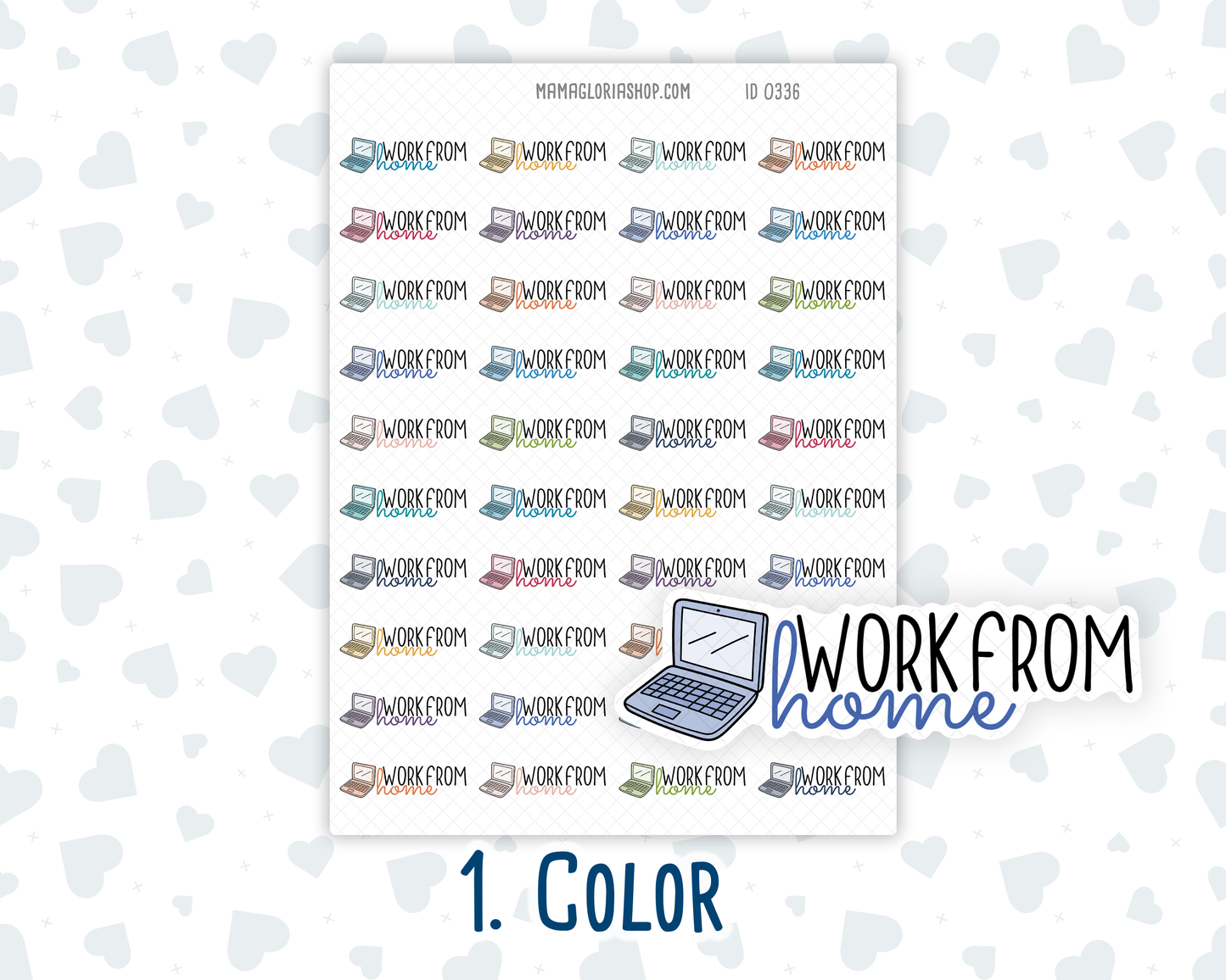 Work From Home - Text Sticker With Icon