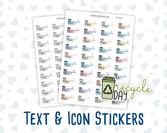 Recycle Day - Text Sticker With Icon