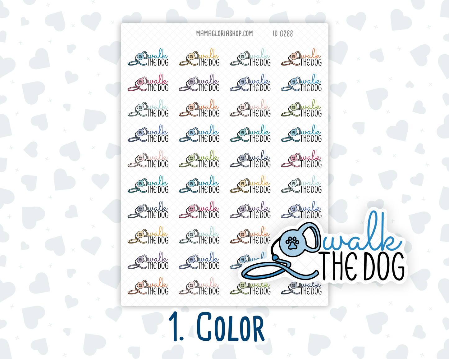Walk The Dog - Text Sticker With Icon