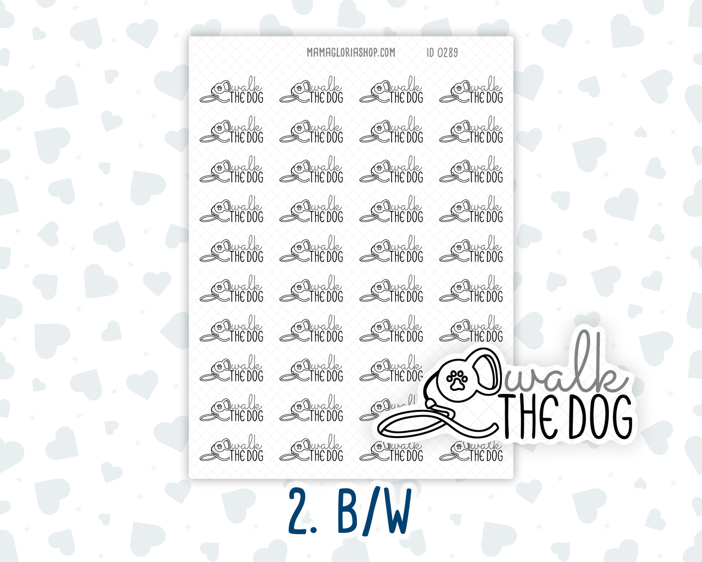 Walk The Dog - Text Sticker With Icon