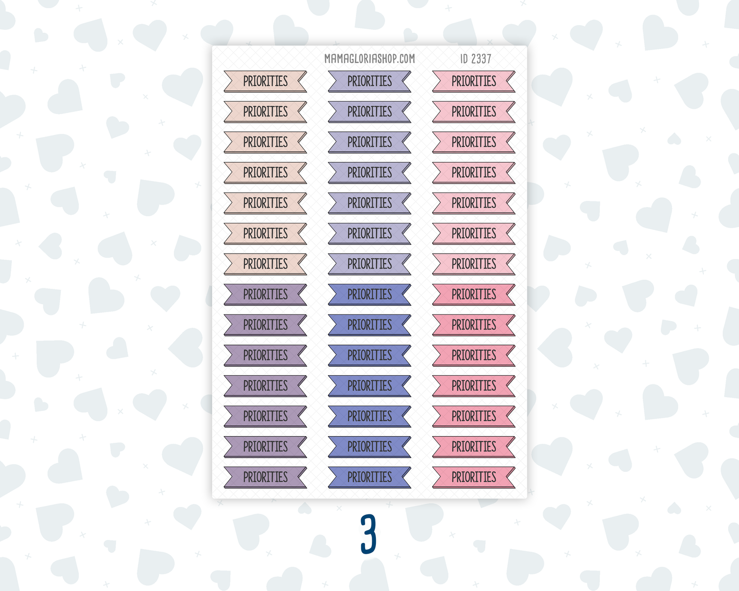 Priorities - Banner Label Stickers - Functional - For Planners – Color Pop