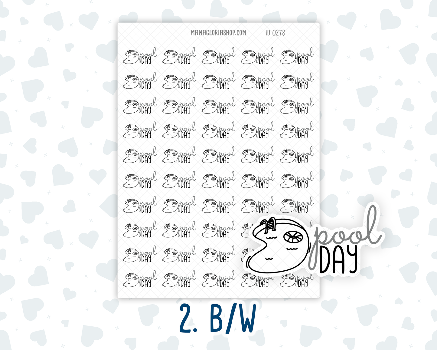 Pool Day - Text Sticker With Icon