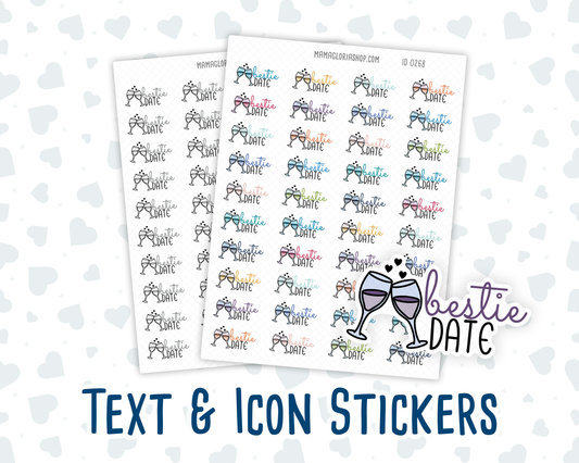 Bestie Date - Text Sticker With Icon