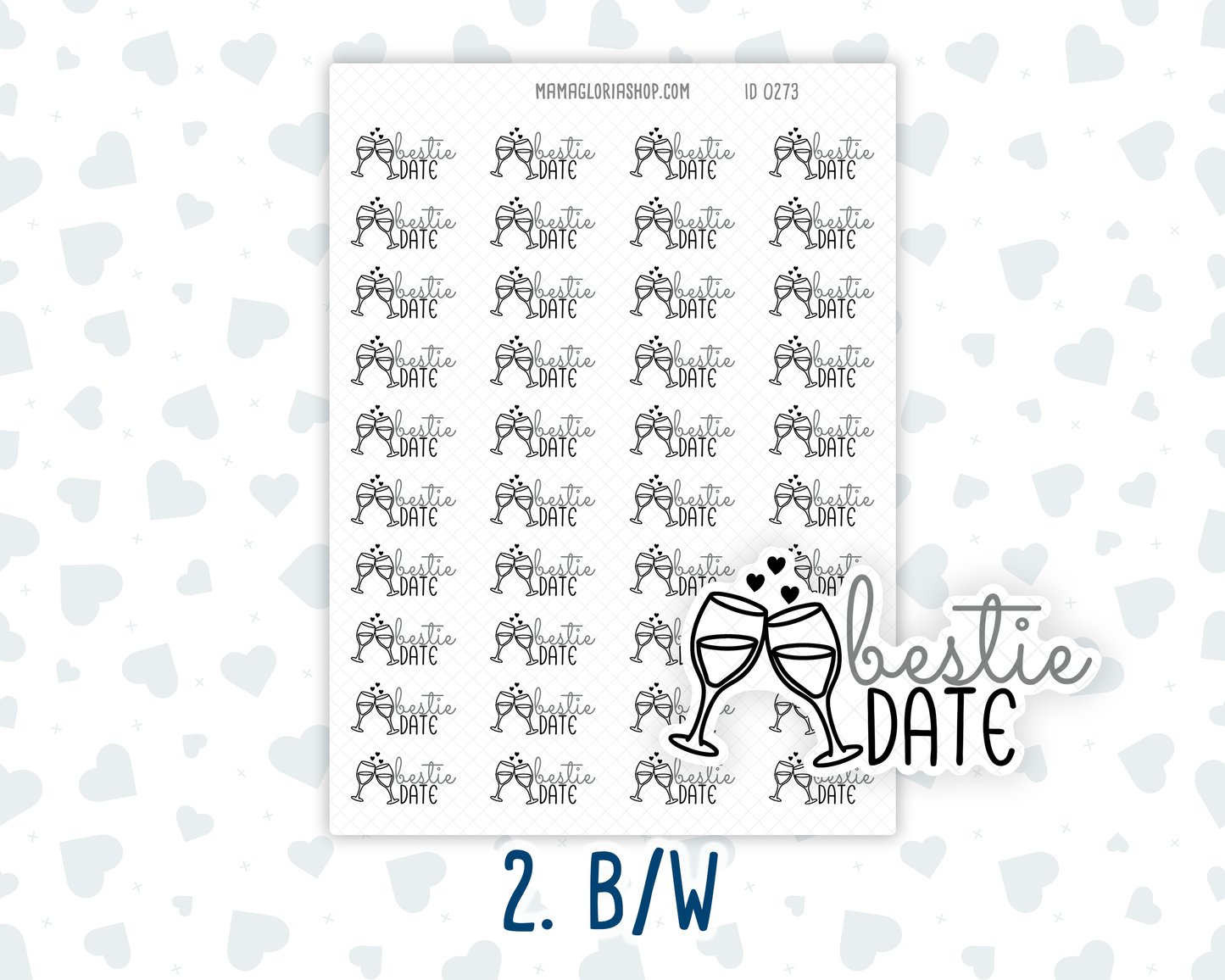 Bestie Date - Text Sticker With Icon