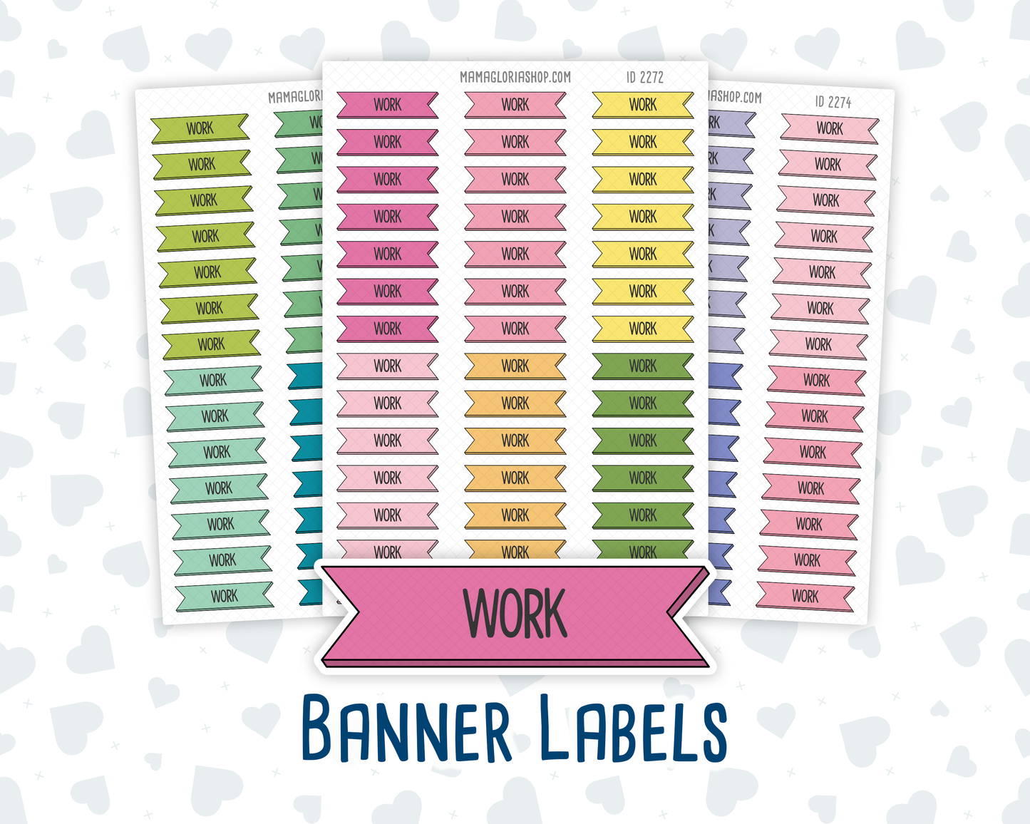 Work - Banner Label Stickers - Functional - For Planners – Color Pop