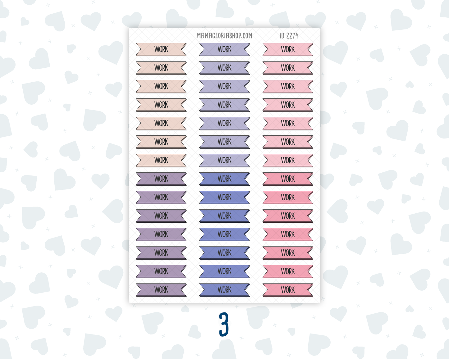 Work - Banner Label Stickers - Functional - For Planners – Color Pop