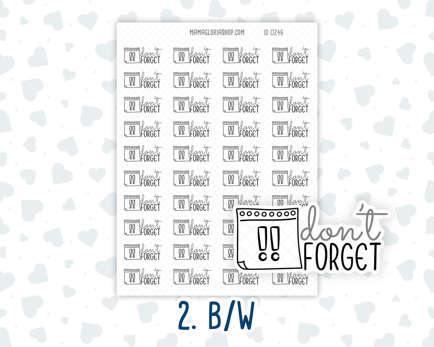 Don't Forget- Text Sticker With Icon